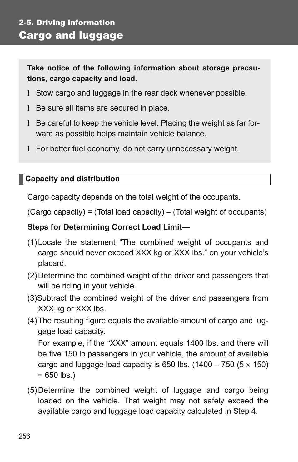 Cargo and luggage | TOYOTA 2011 Tundra User Manual | Page 280 / 753