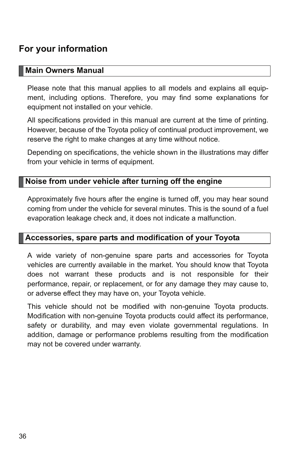 Forward, For your information | TOYOTA 2011 Tundra User Manual | Page 3 / 753