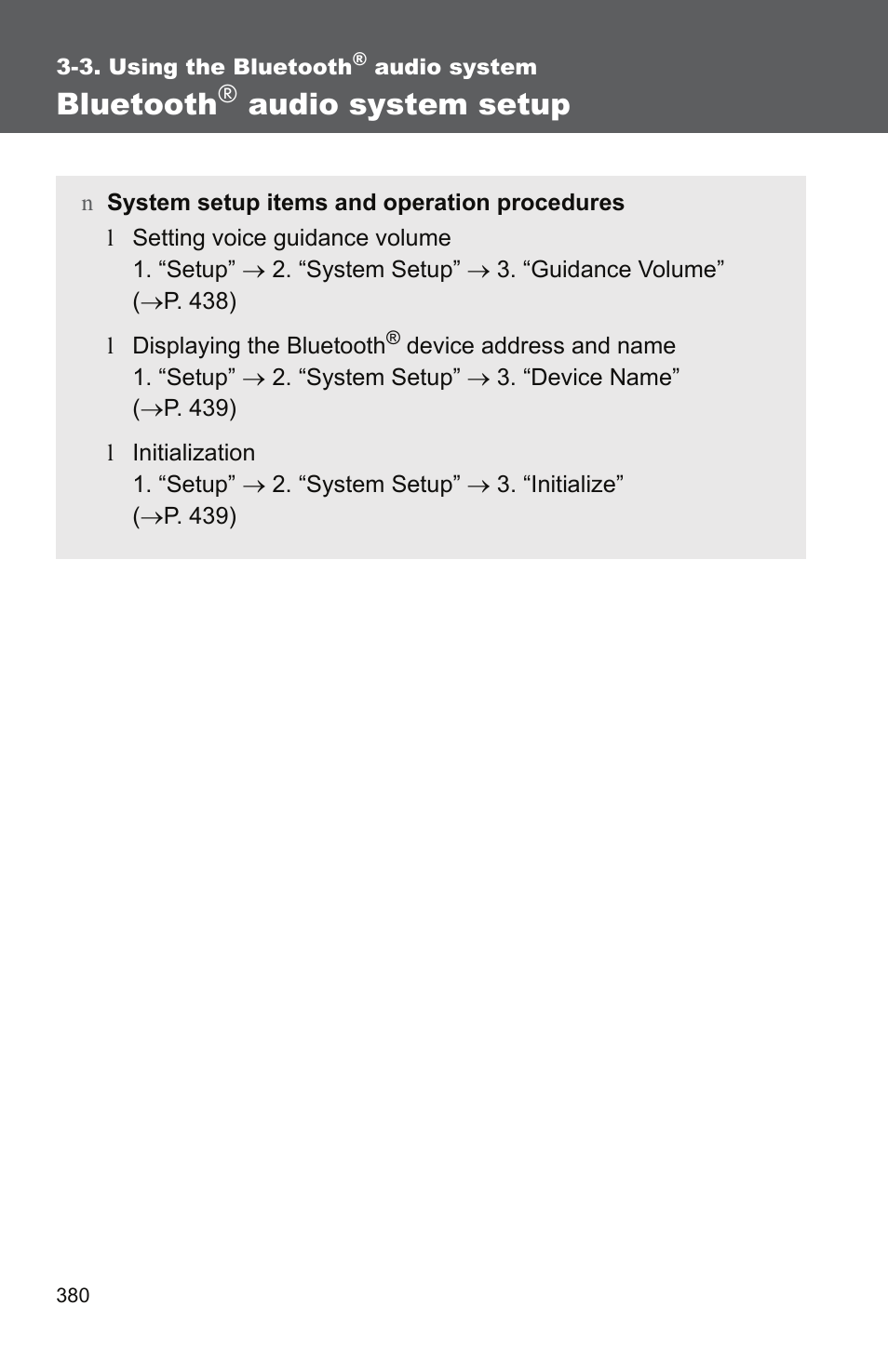 Bluetooth, Audio system setup | TOYOTA 2011 Tundra User Manual | Page 402 / 753