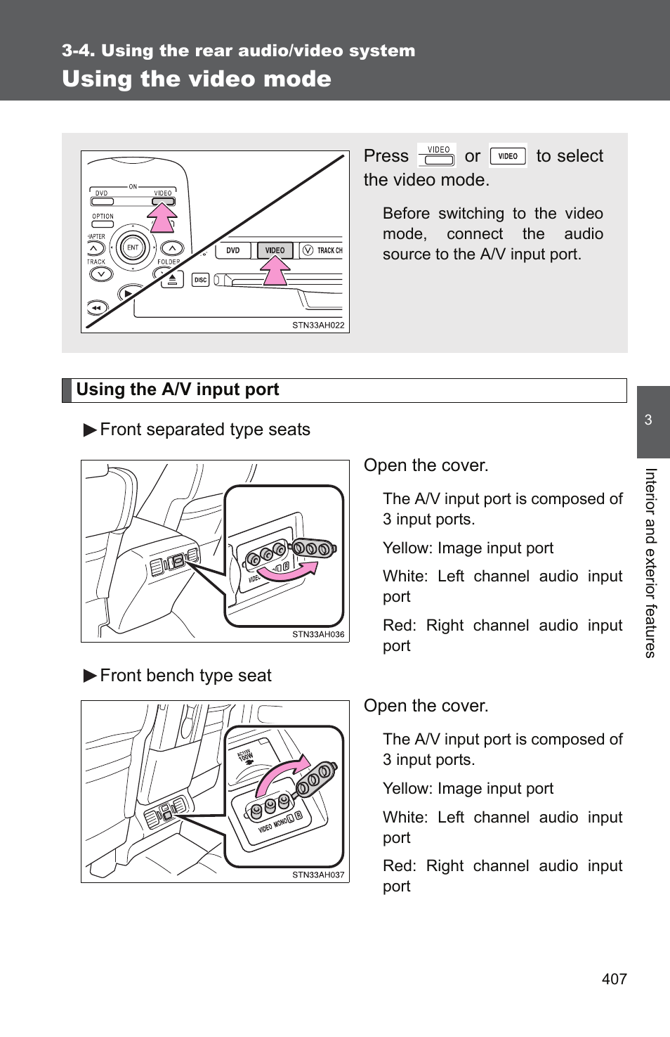 Using the video mode | TOYOTA 2011 Tundra User Manual | Page 429 / 753