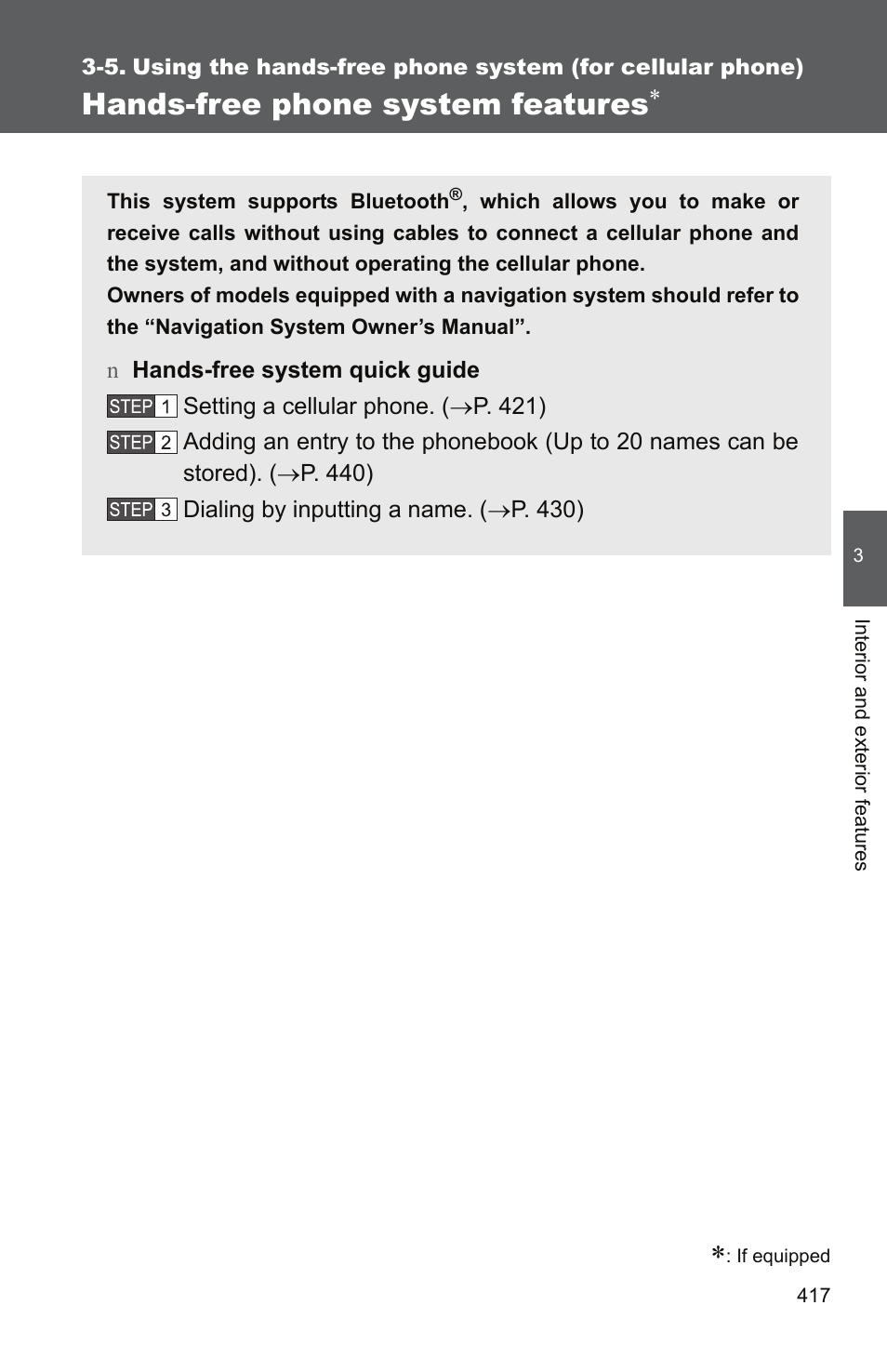 Sec_3-5, Hands-free phone system features | TOYOTA 2011 Tundra User Manual | Page 439 / 753