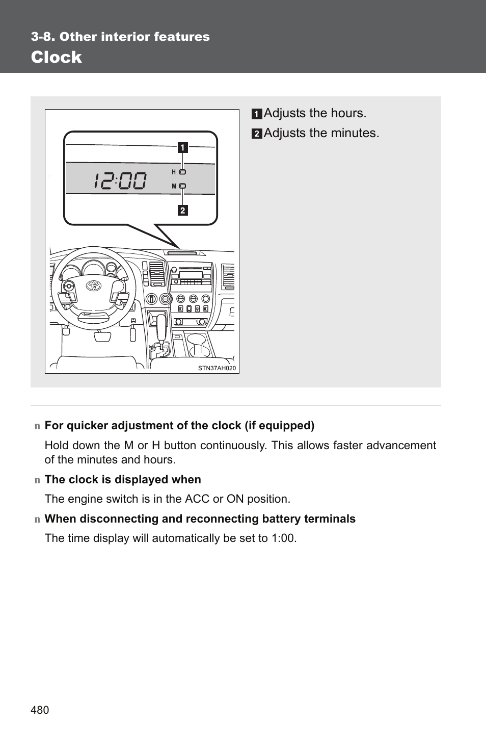 Clock | TOYOTA 2011 Tundra User Manual | Page 502 / 753