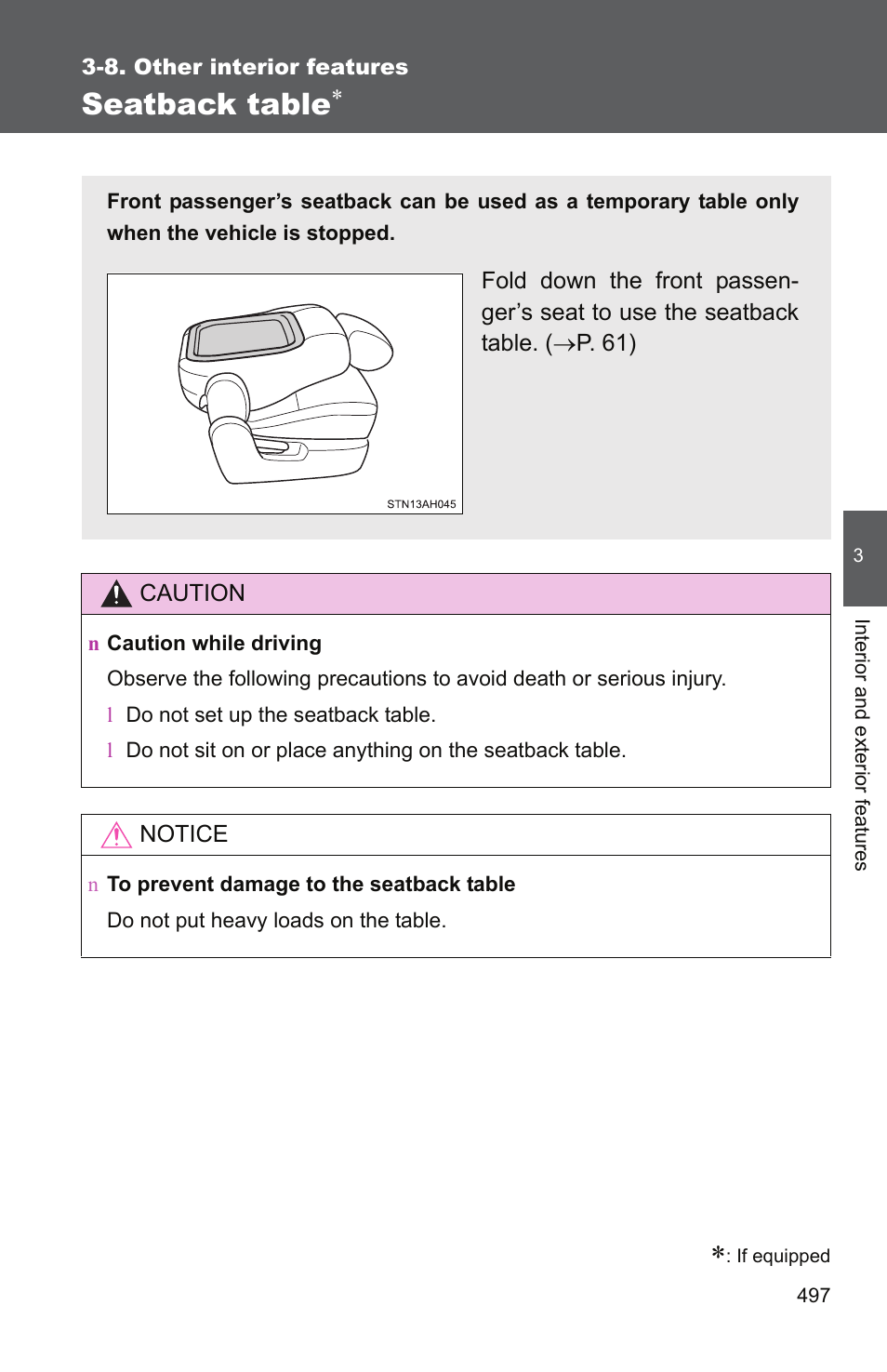 Seatback table | TOYOTA 2011 Tundra User Manual | Page 519 / 753