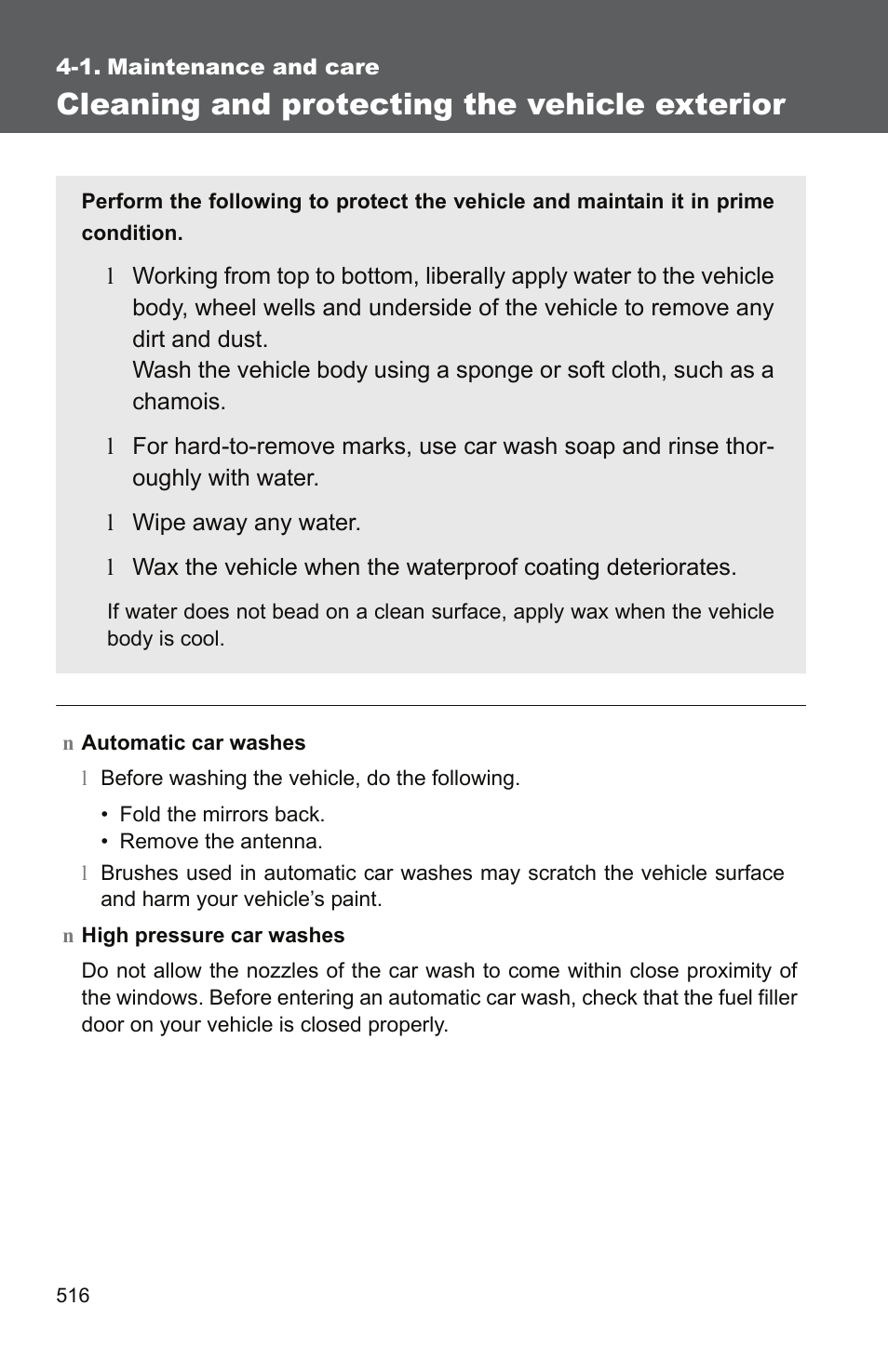 Sec_4-1, Cleaning and protecting the vehicle exterior | TOYOTA 2011 Tundra User Manual | Page 537 / 753