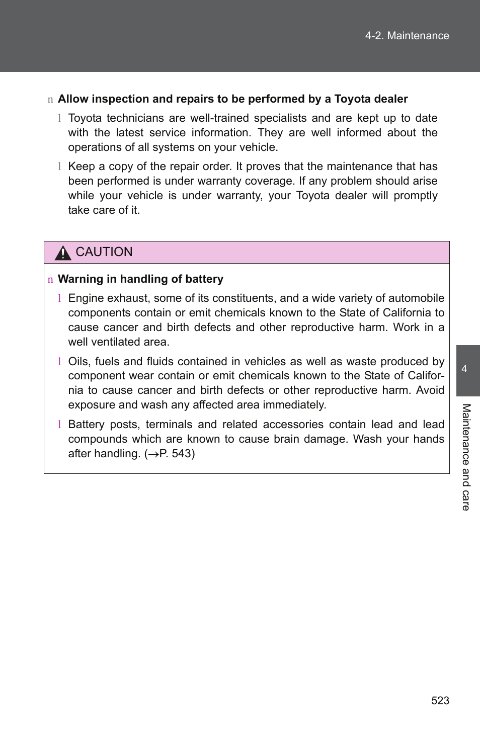 TOYOTA 2011 Tundra User Manual | Page 544 / 753