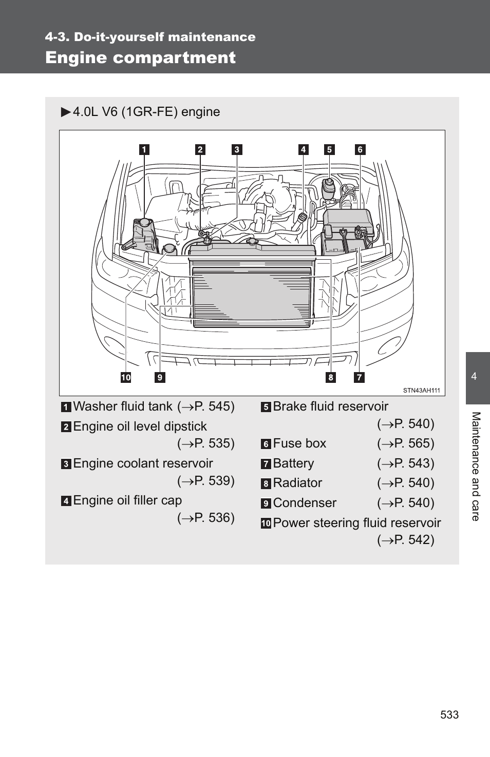 Engine compartment | TOYOTA 2011 Tundra User Manual | Page 554 / 753