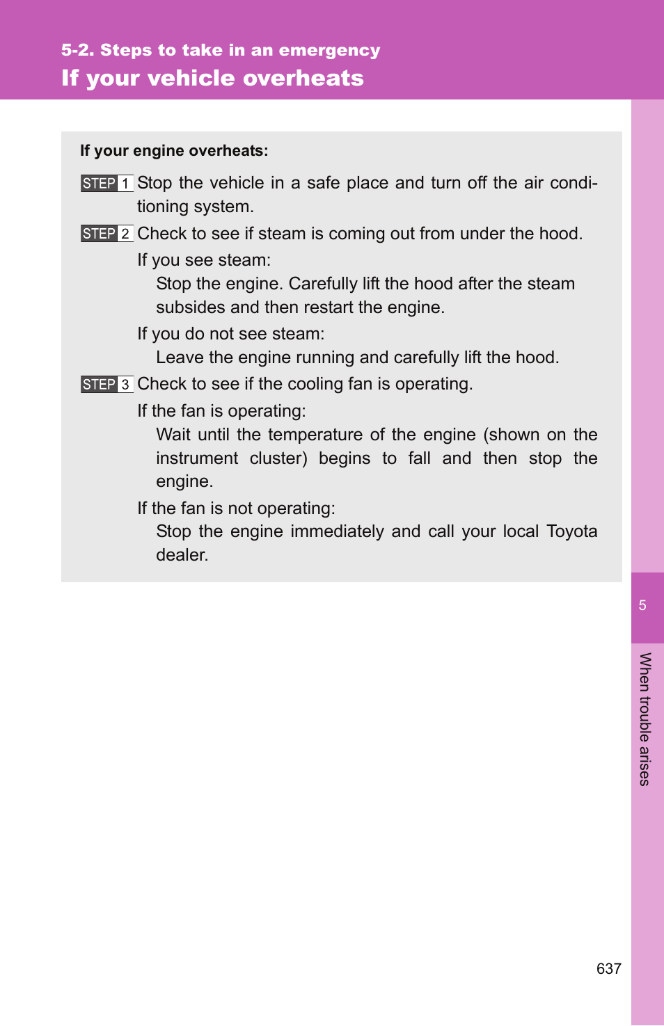 If your vehicle overheats | TOYOTA 2011 Tundra User Manual | Page 657 / 753