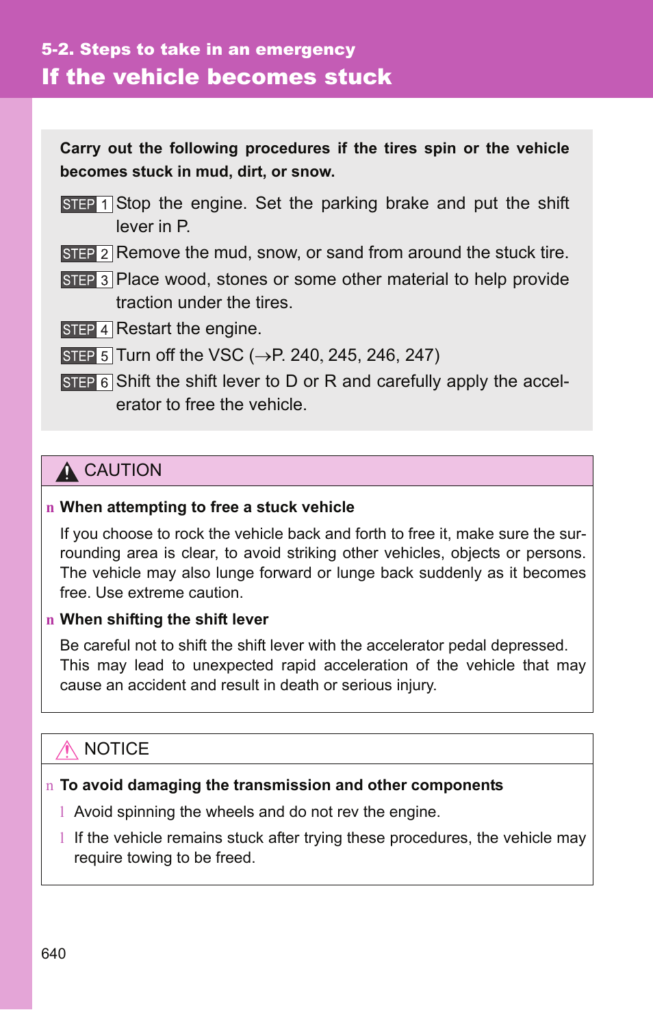 If the vehicle becomes stuck | TOYOTA 2011 Tundra User Manual | Page 660 / 753