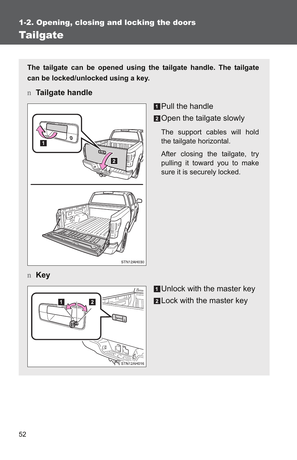Tailgate | TOYOTA 2011 Tundra User Manual | Page 77 / 753