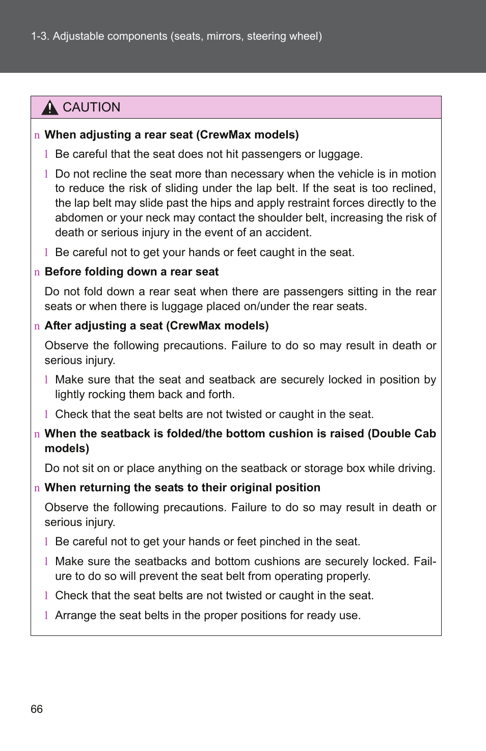 TOYOTA 2011 Tundra User Manual | Page 91 / 753