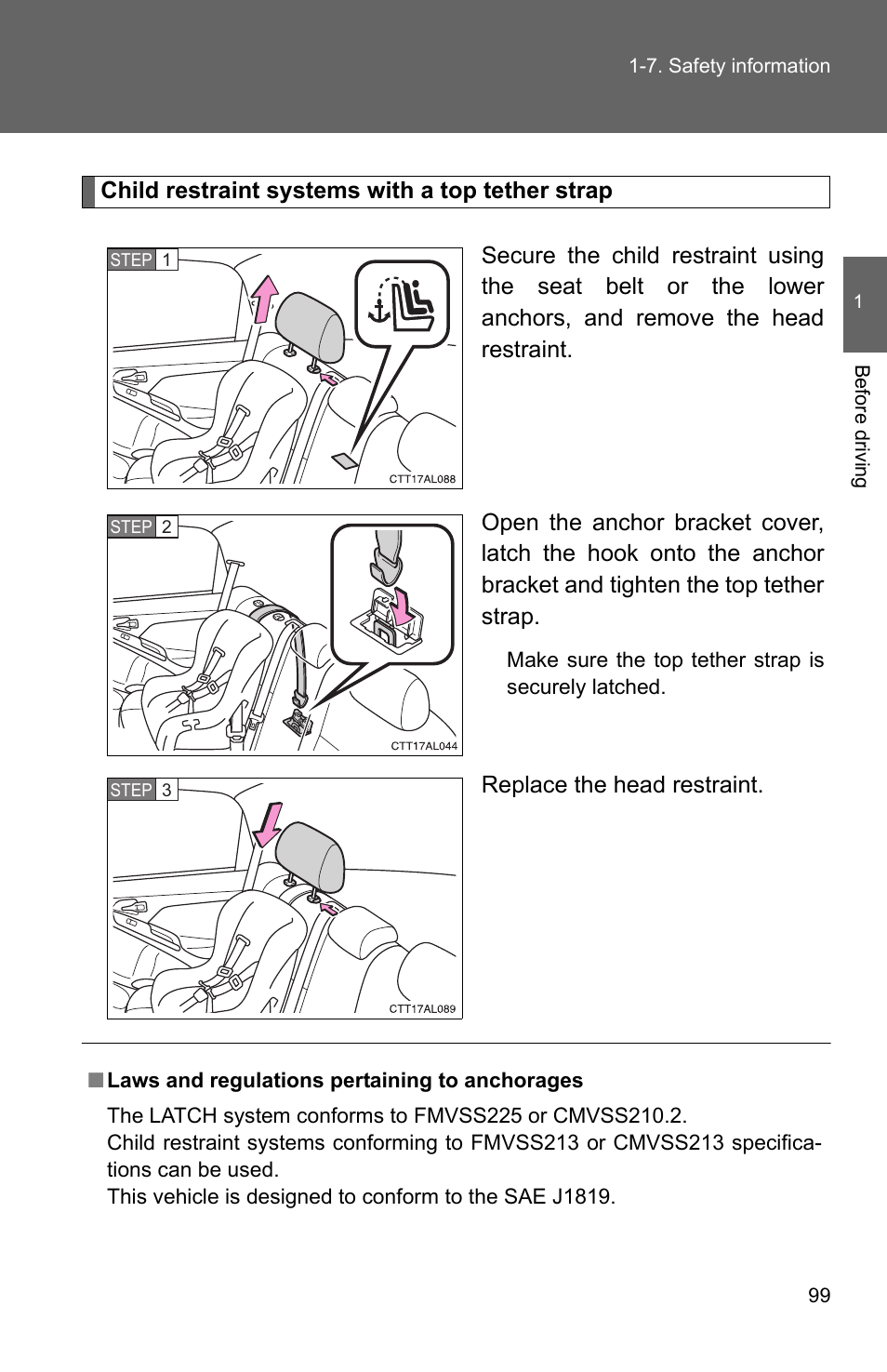 Replace the head restraint | TOYOTA 2011 Matrix User Manual | Page 123 / 516