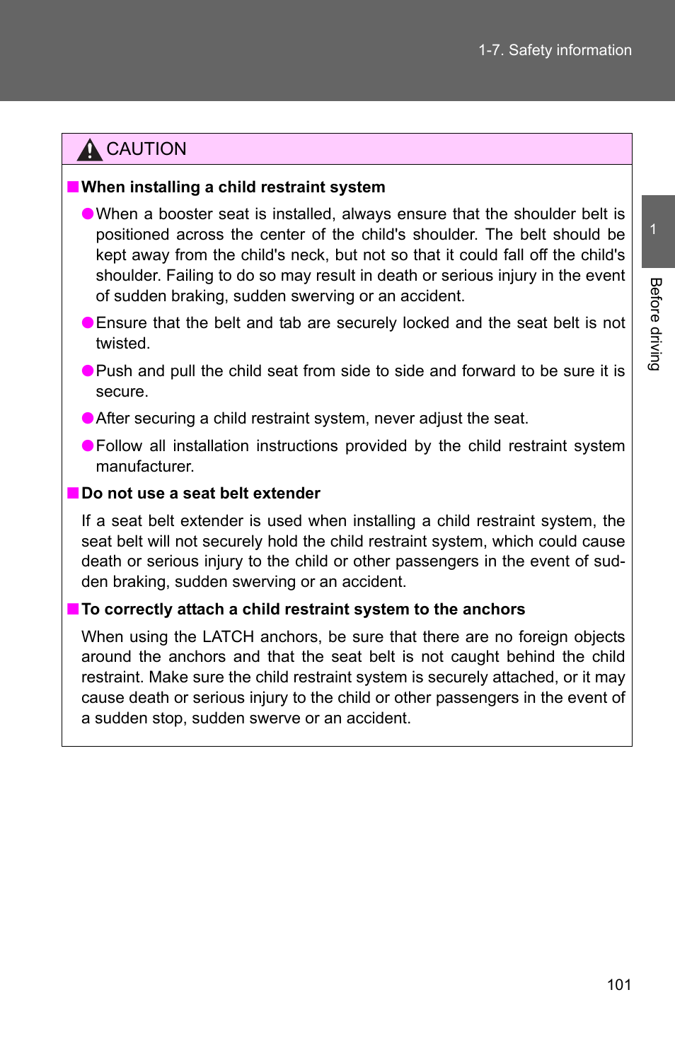 TOYOTA 2011 Matrix User Manual | Page 125 / 516