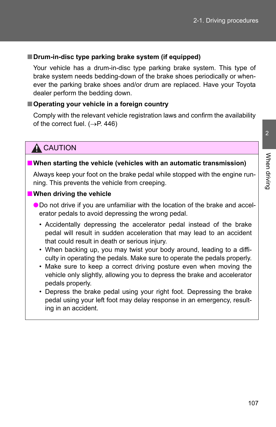TOYOTA 2011 Matrix User Manual | Page 130 / 516