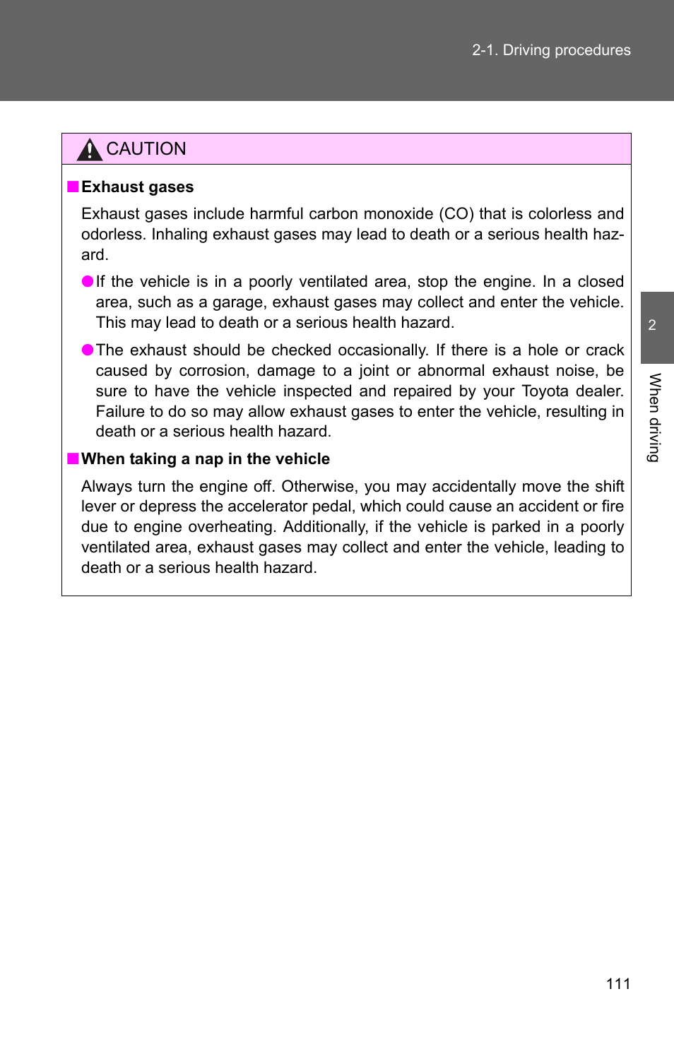TOYOTA 2011 Matrix User Manual | Page 134 / 516