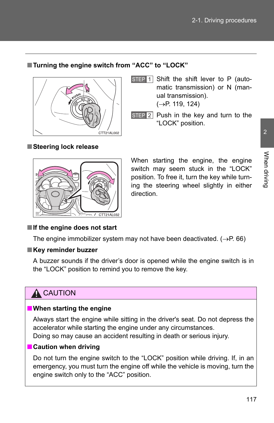 Caution | TOYOTA 2011 Matrix User Manual | Page 140 / 516