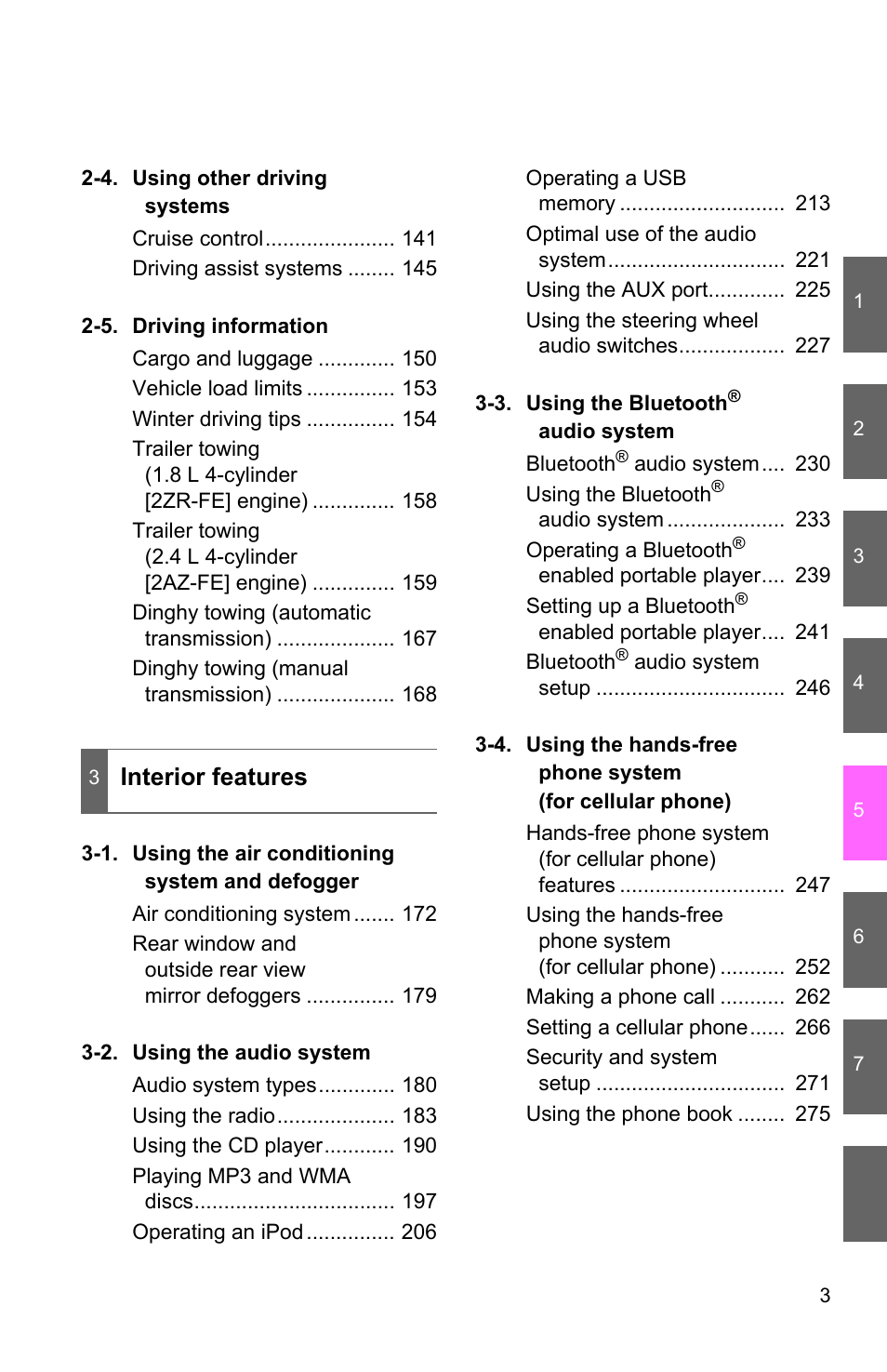 Interior features | TOYOTA 2011 Matrix User Manual | Page 21 / 516