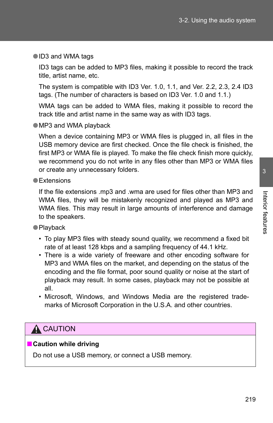 TOYOTA 2011 Matrix User Manual | Page 240 / 516
