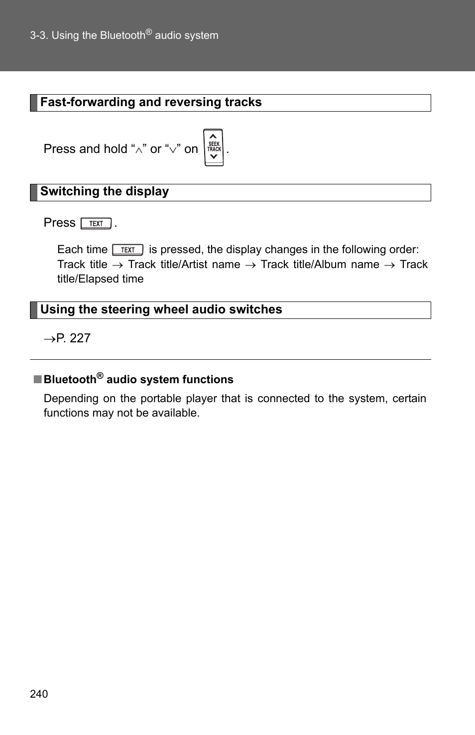 TOYOTA 2011 Matrix User Manual | Page 261 / 516