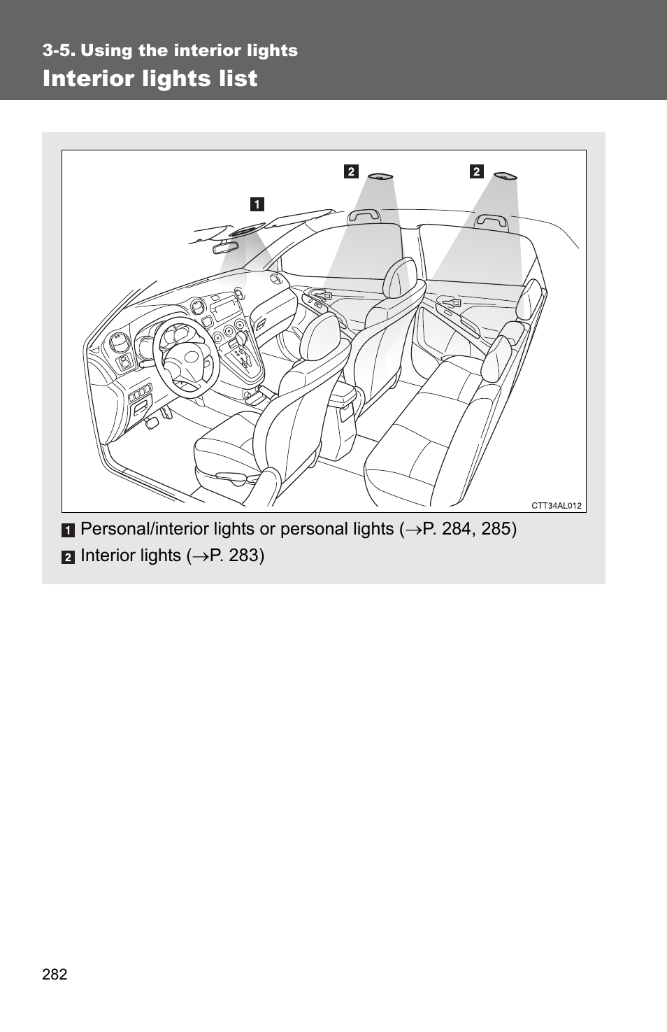 Sec_03_05, Interior lights list | TOYOTA 2011 Matrix User Manual | Page 303 / 516