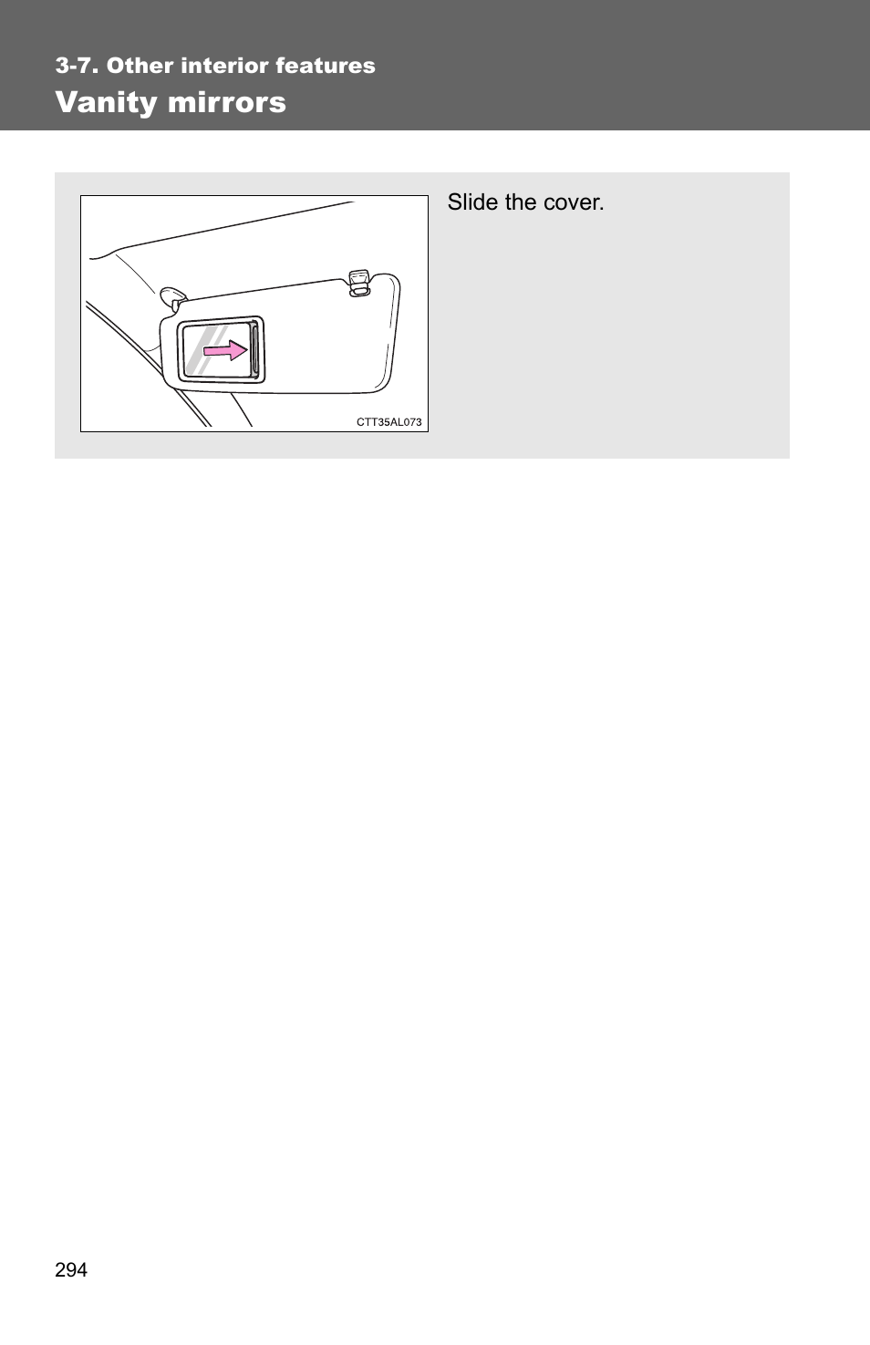 Vanity mirrors | TOYOTA 2011 Matrix User Manual | Page 315 / 516