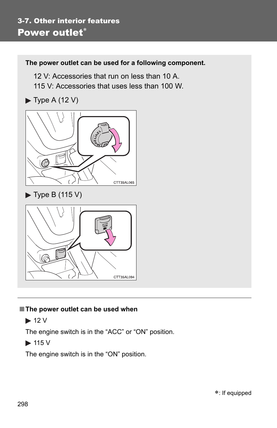 Power outlet | TOYOTA 2011 Matrix User Manual | Page 319 / 516