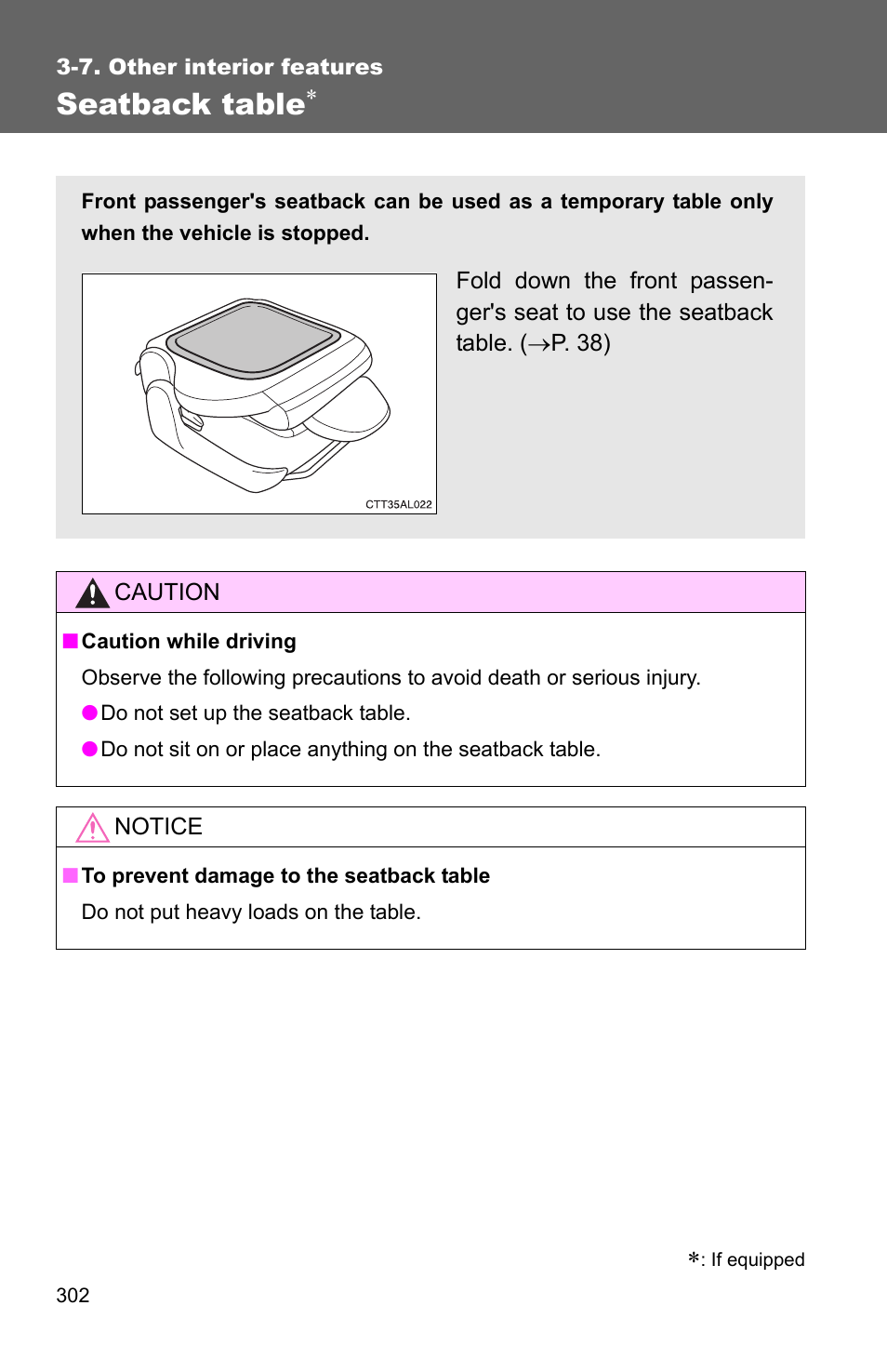 Seatback table | TOYOTA 2011 Matrix User Manual | Page 323 / 516