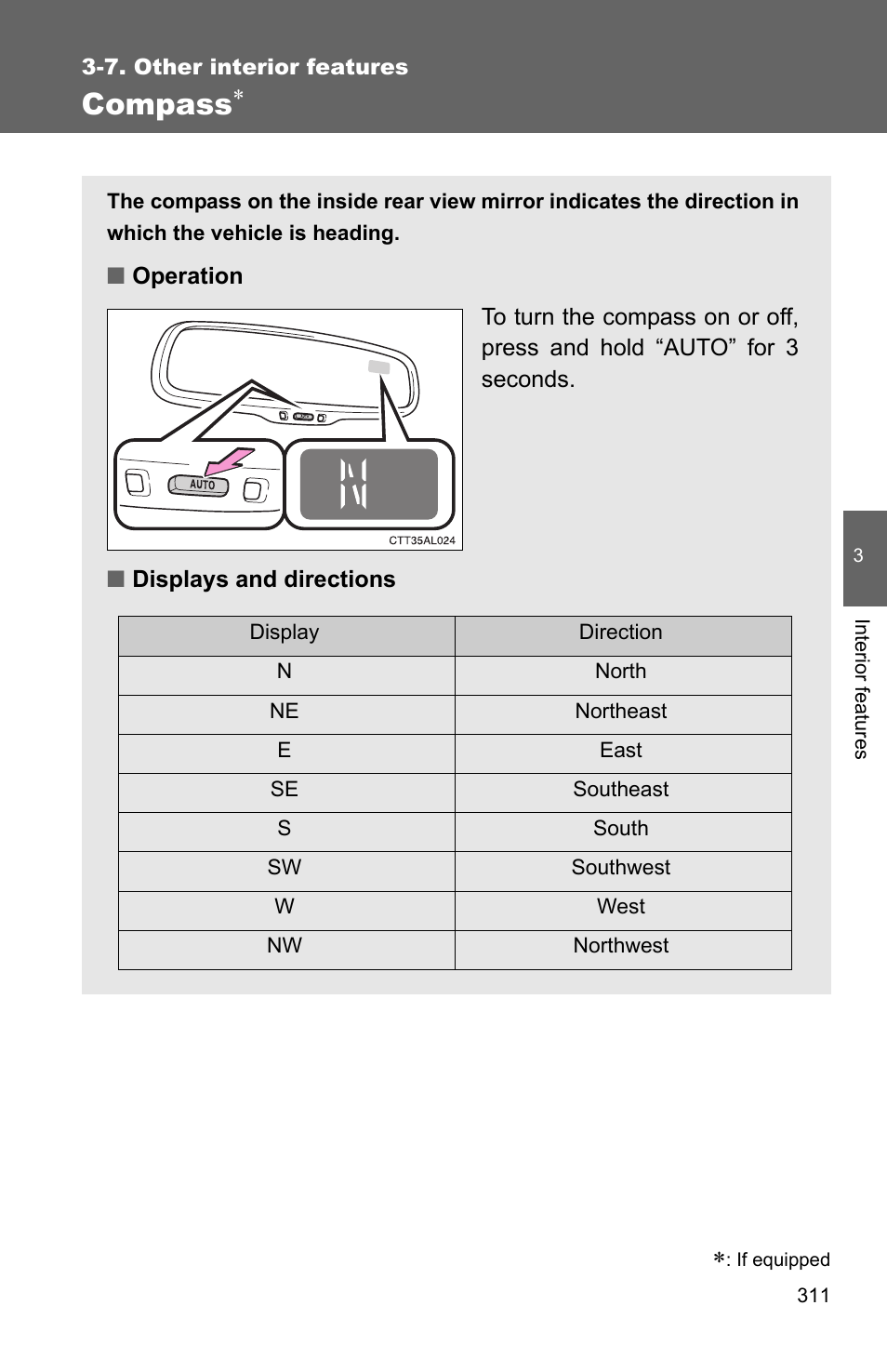 Compass | TOYOTA 2011 Matrix User Manual | Page 332 / 516