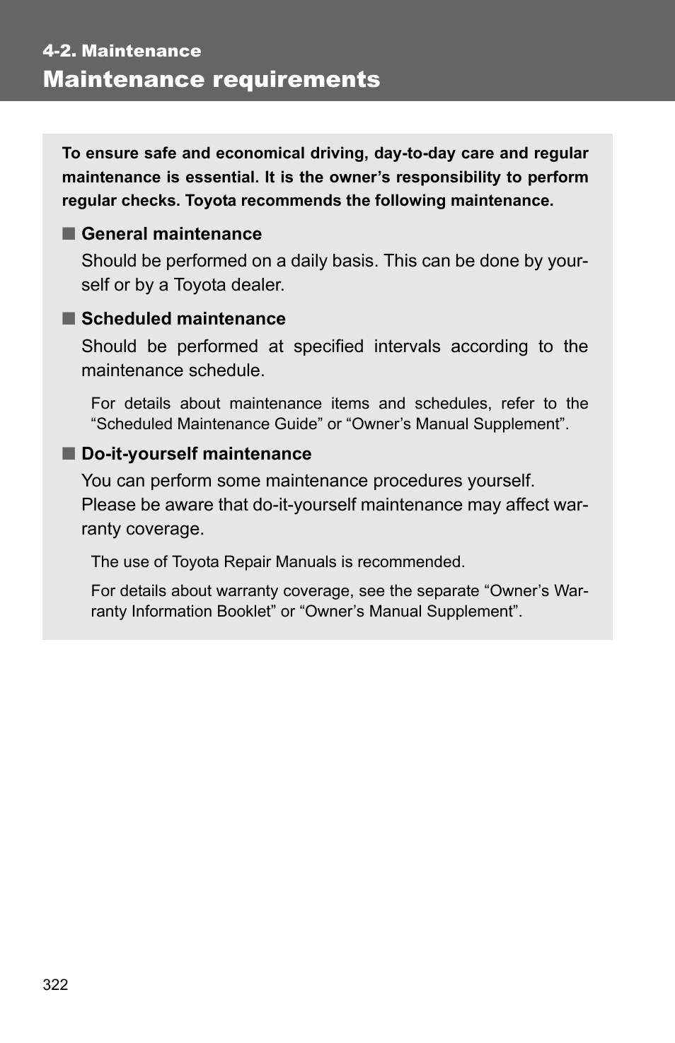 Sec_04-02, Maintenance requirements | TOYOTA 2011 Matrix User Manual | Page 342 / 516