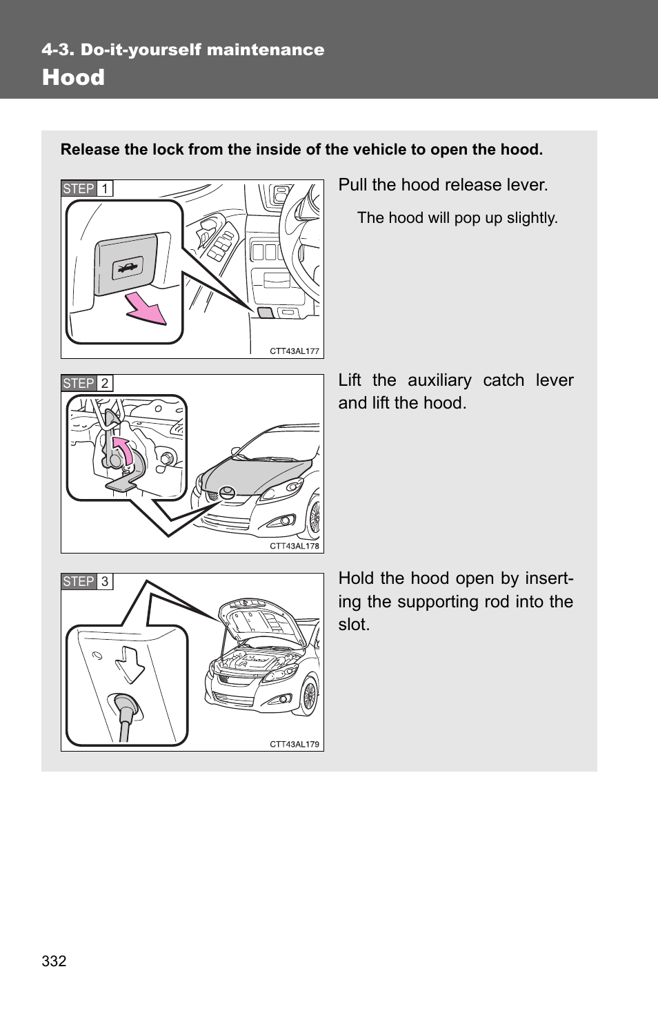 Hood | TOYOTA 2011 Matrix User Manual | Page 353 / 516