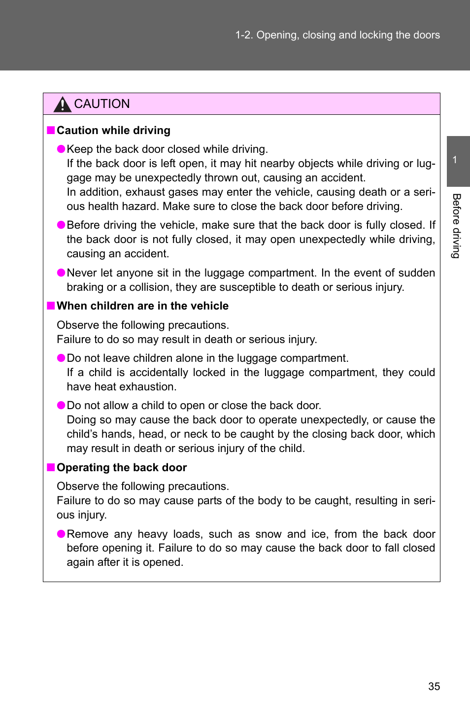 TOYOTA 2011 Matrix User Manual | Page 59 / 516