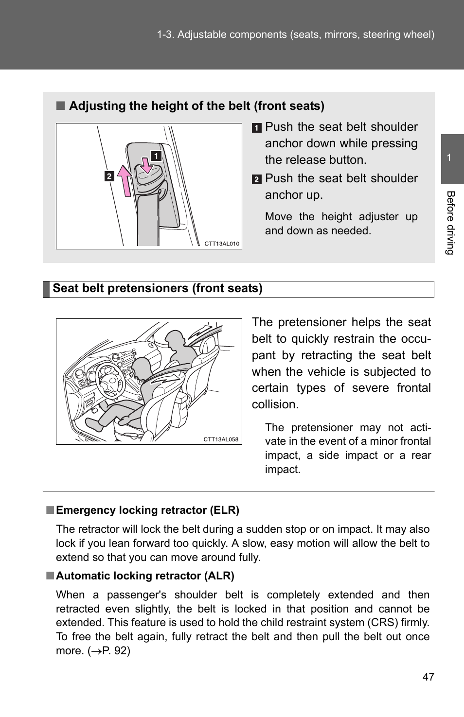 TOYOTA 2011 Matrix User Manual | Page 71 / 516