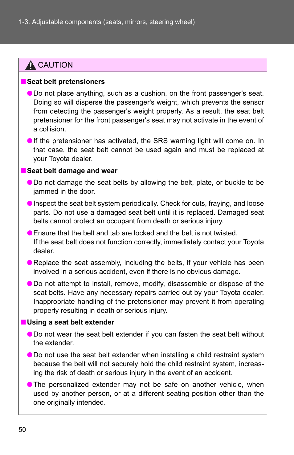 TOYOTA 2011 Matrix User Manual | Page 74 / 516