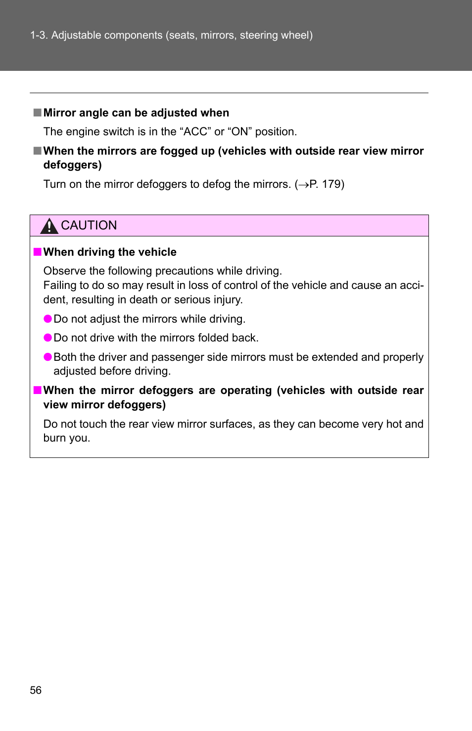 TOYOTA 2011 Matrix User Manual | Page 80 / 516