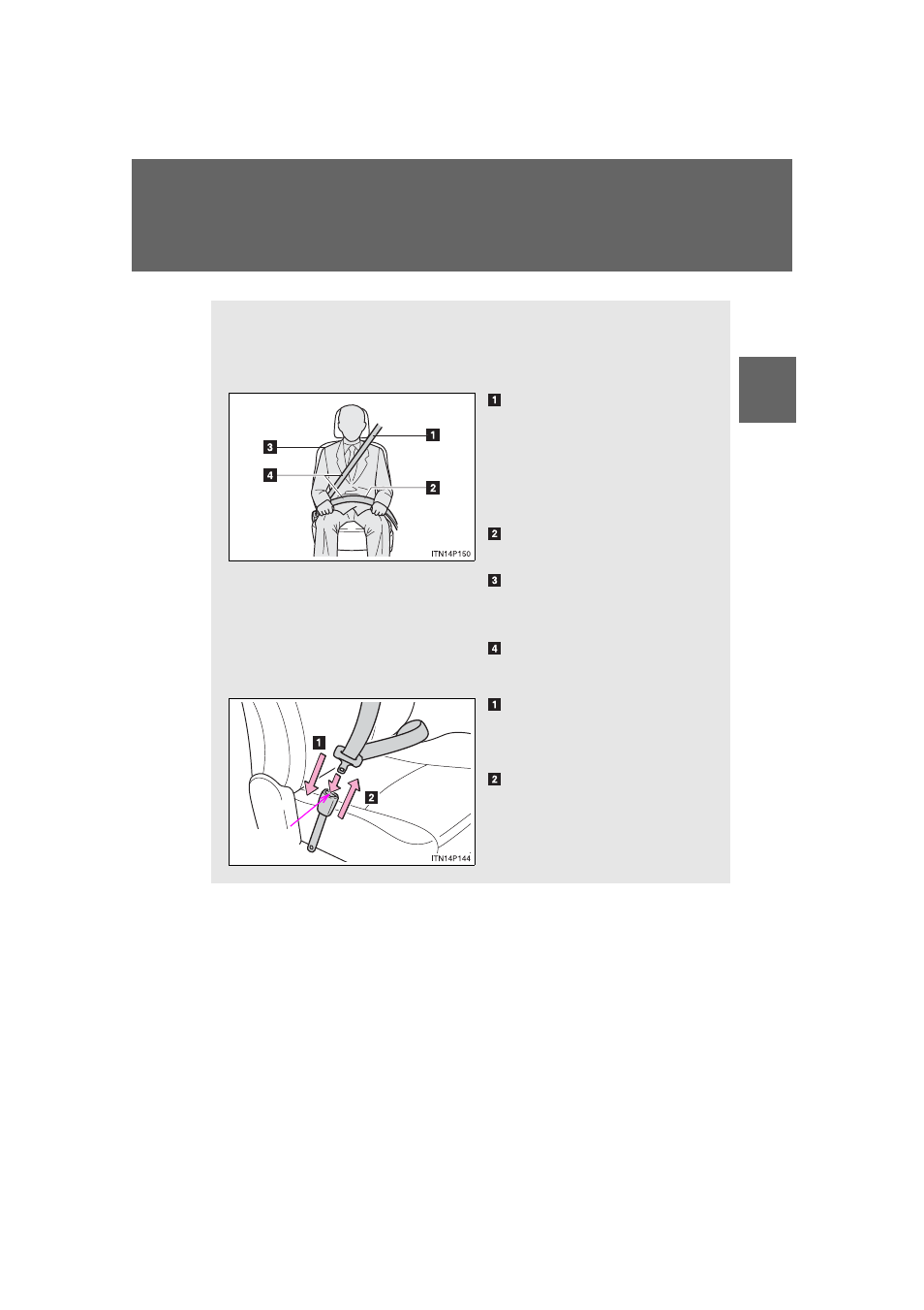 Seat belts | TOYOTA 2011 Prius User Manual | Page 112 / 651