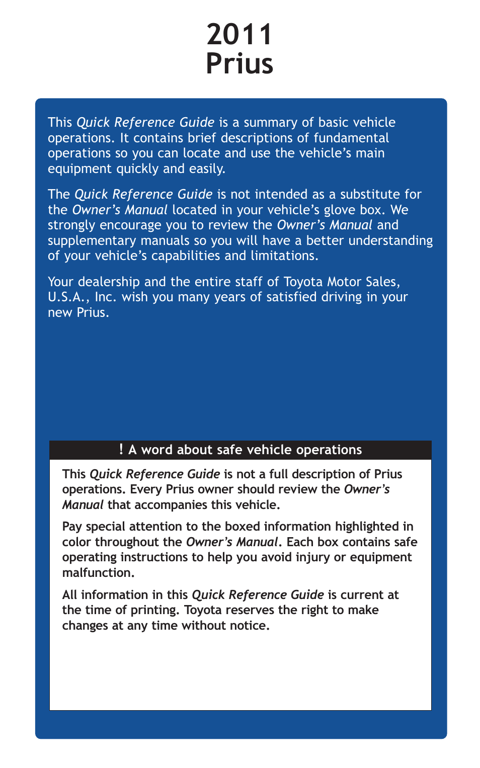 2011 prius | TOYOTA 2011 Prius User Manual | Page 22 / 651