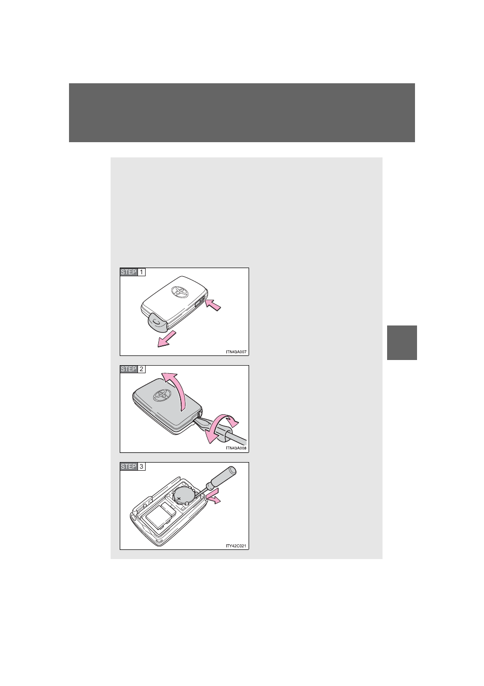 Electronic key battery | TOYOTA 2011 Prius User Manual | Page 492 / 651