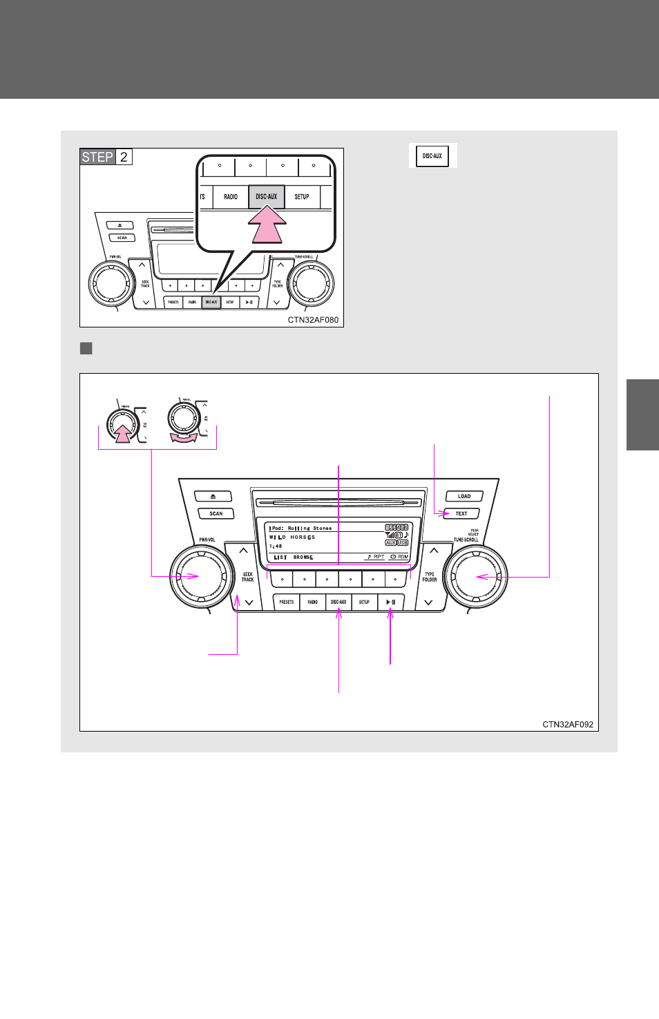 Press . ■ control panel | TOYOTA 2011 Highlander User Manual | Page 306 / 615