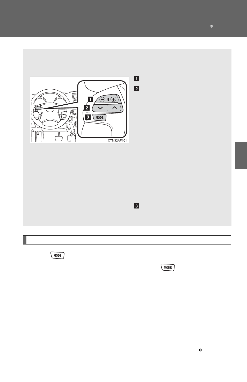 Using the steering wheel audio switches | TOYOTA 2011 Highlander User Manual | Page 326 / 615