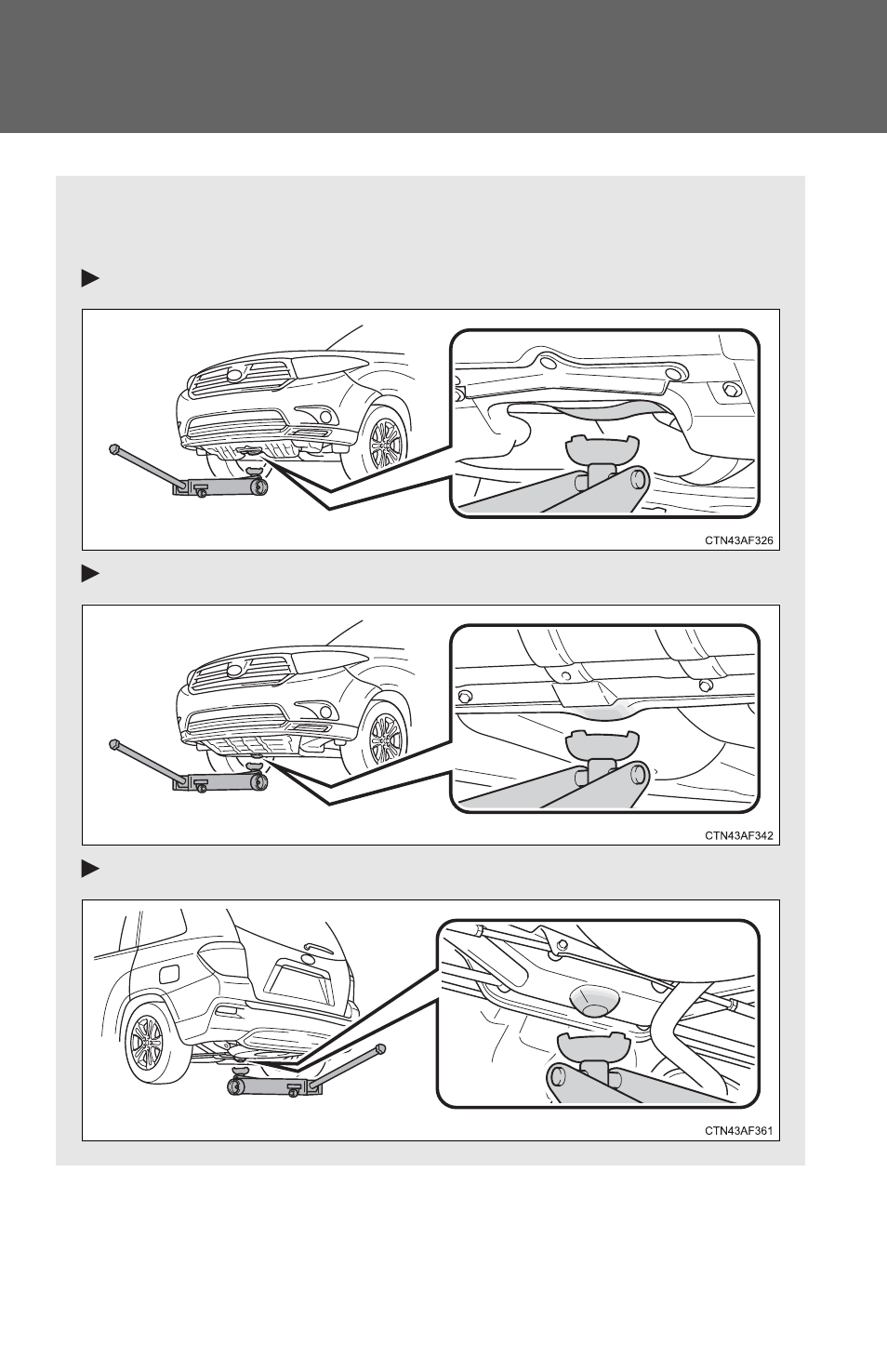 Positioning a floor jack | TOYOTA 2011 Highlander User Manual | Page 440 / 615