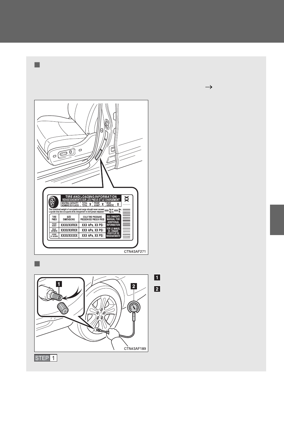 Tire inflation pressure | TOYOTA 2011 Highlander User Manual | Page 469 / 615