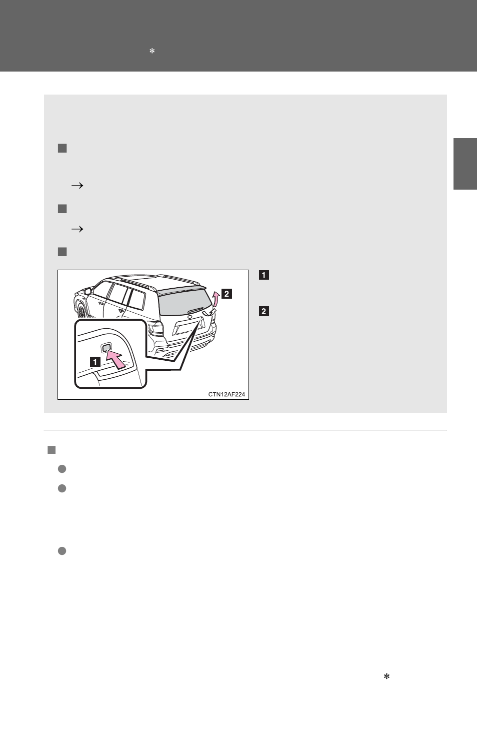 Glass hatch | TOYOTA 2011 Highlander User Manual | Page 75 / 615