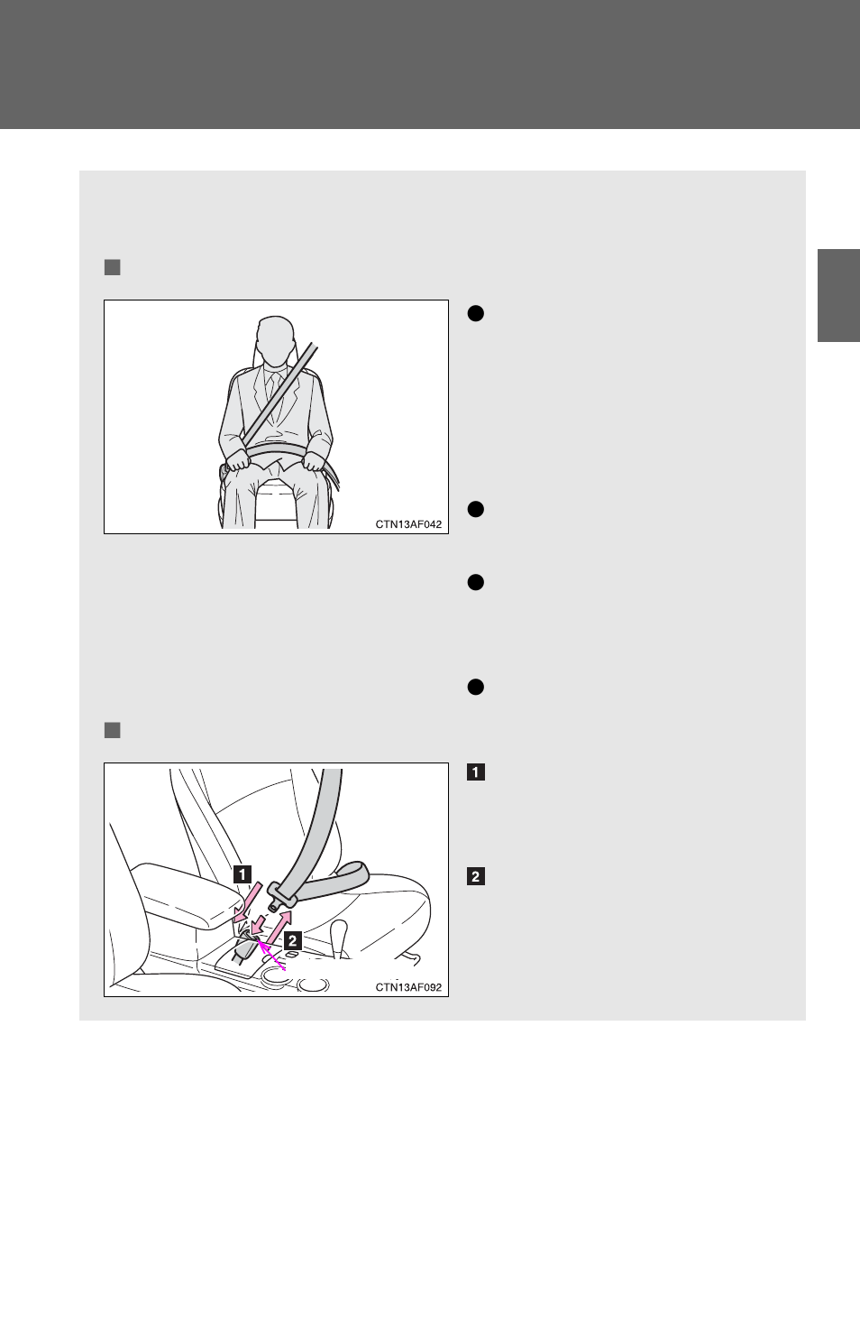 Seat belts | TOYOTA 2011 Highlander User Manual | Page 93 / 615