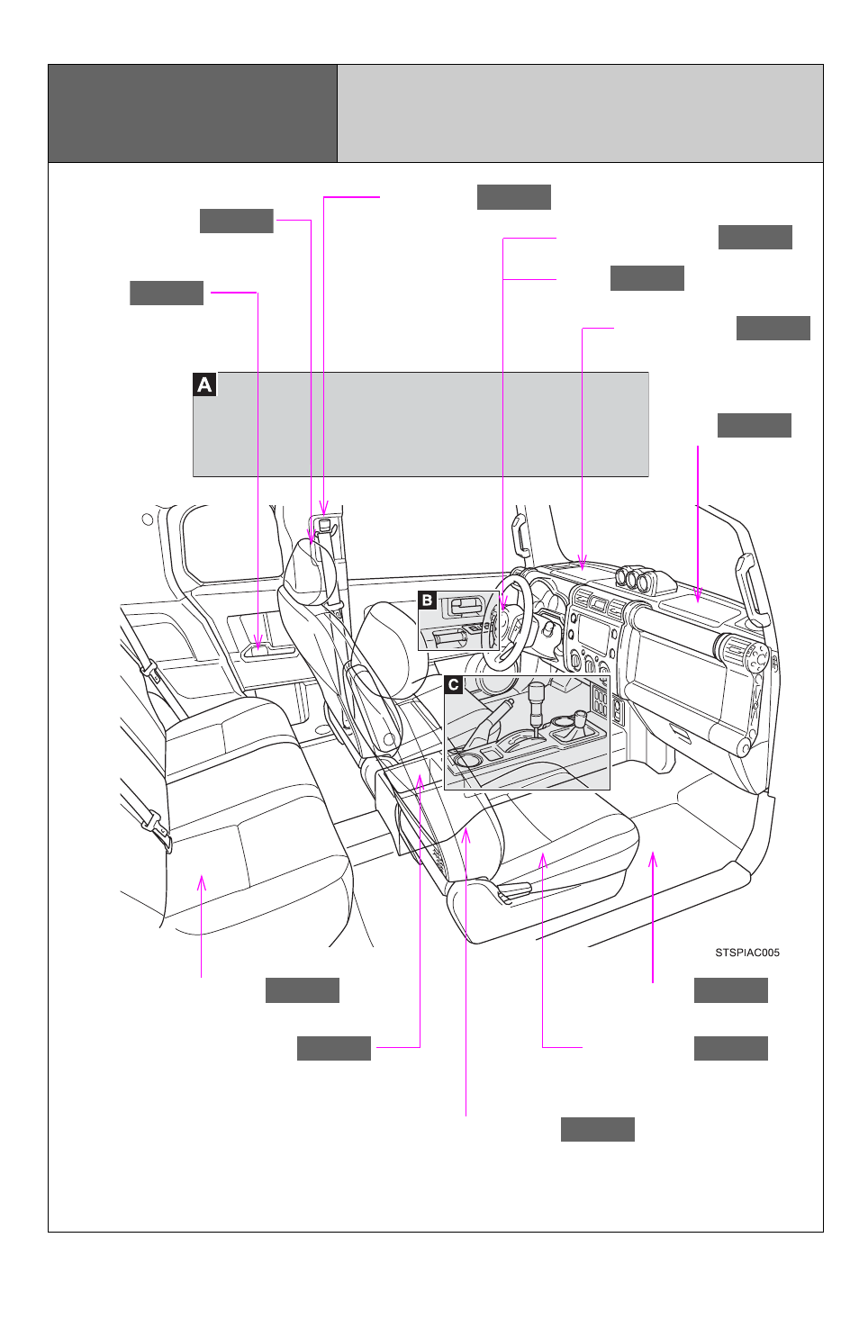 Pictorial index, Interior | TOYOTA 2011 FJ Cruiser User Manual | Page 11 / 543
