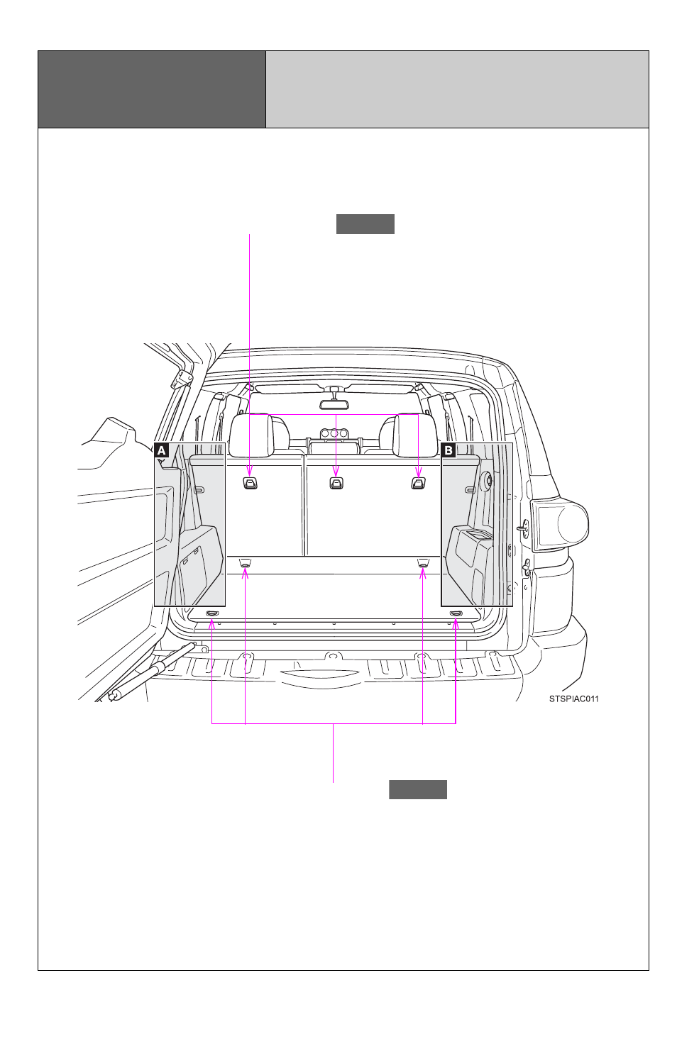 Pictorial index, Luggage compartment | TOYOTA 2011 FJ Cruiser User Manual | Page 21 / 543