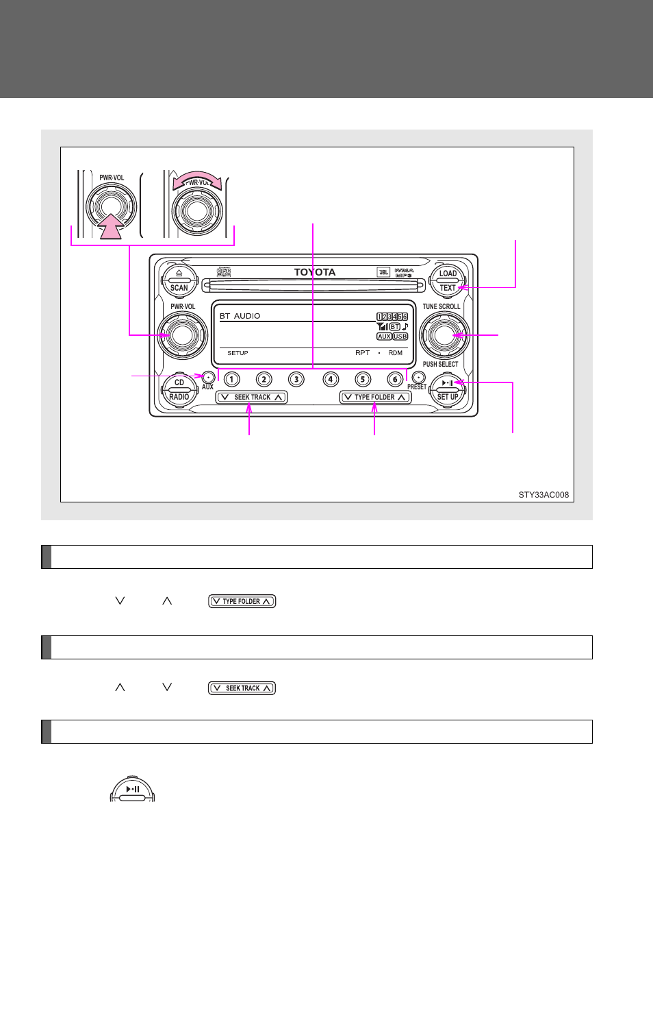 Operating a bluetooth, Enabled portable player, 3. using the bluetooth | Audio system | TOYOTA 2011 FJ Cruiser User Manual | Page 292 / 543