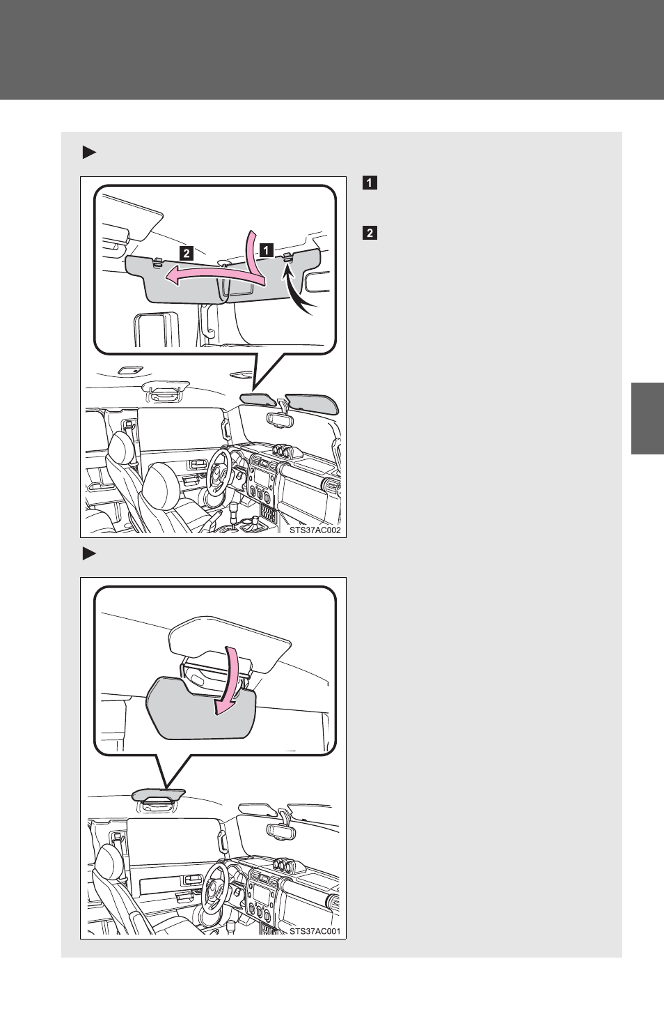 Sec_3-7, Sun visors | TOYOTA 2011 FJ Cruiser User Manual | Page 347 / 543