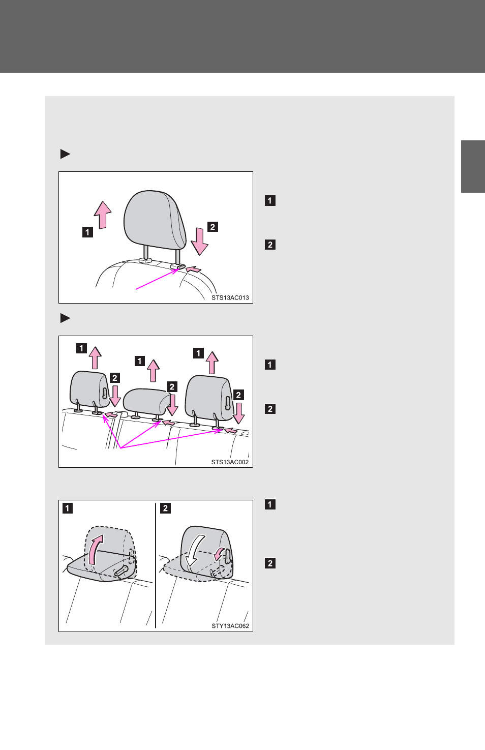 Head restraints | TOYOTA 2011 FJ Cruiser User Manual | Page 74 / 543