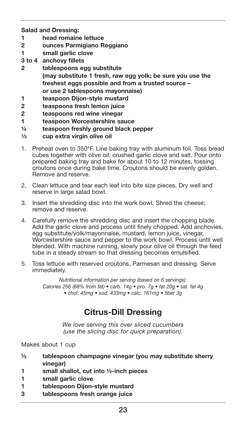 Citrus-dill dressing | Cuisinart Smart Stick Power Trio High Torque Hand Blender CSB-80 User Manual | Page 23 / 37