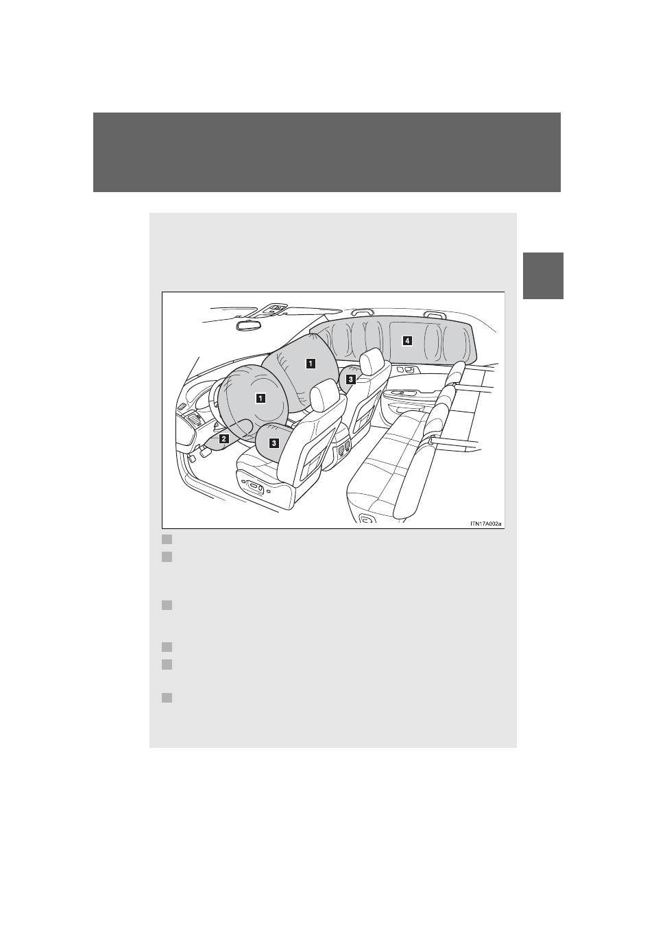 Srs airbags | TOYOTA 2011 Avalon User Manual | Page 128 / 583