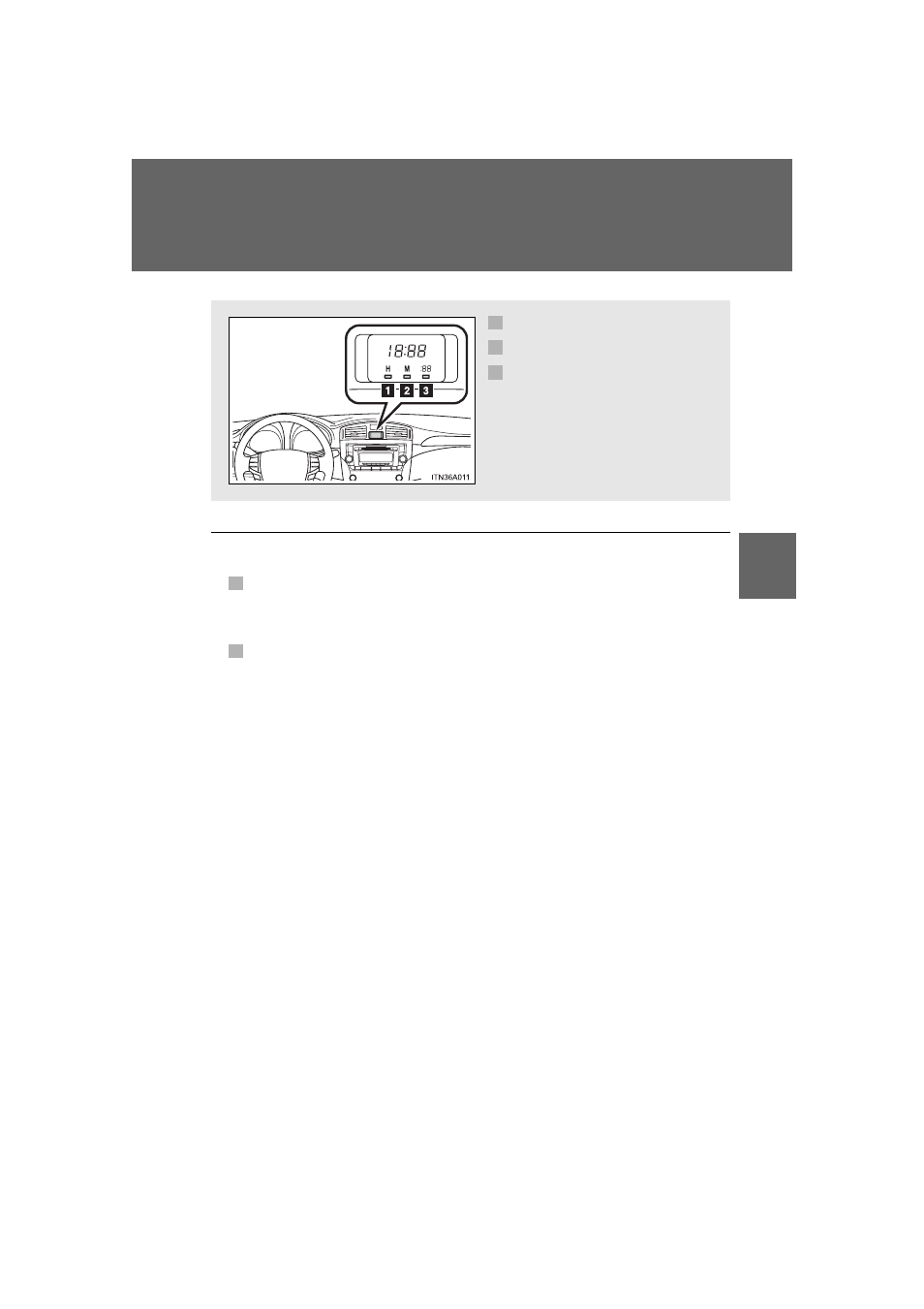 Clock | TOYOTA 2011 Avalon User Manual | Page 371 / 583